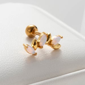 1 Piece Simple Series Classic Oval Titanium Steel Gold Color Material Zircon Women's Stud Earrings h5 Picture2